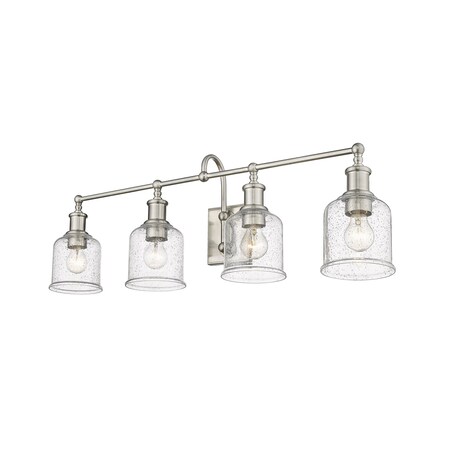 Z-Lite Bryant 4 Light Vanity, Brushed Nickel And Clear Seedy 734-4V-BN